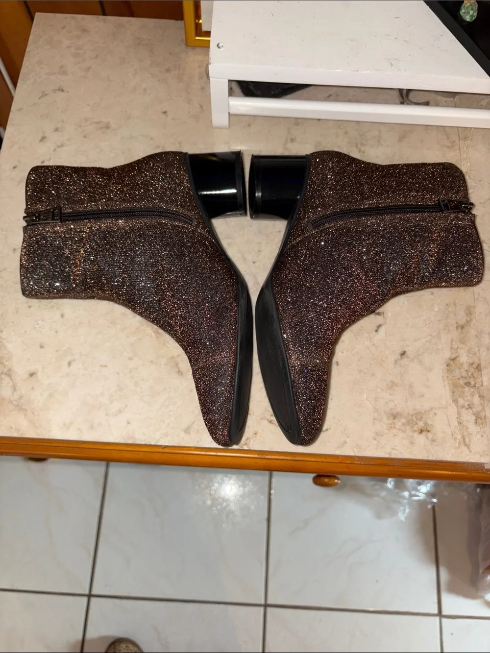 Women's Glitter Ankle Boots 8M